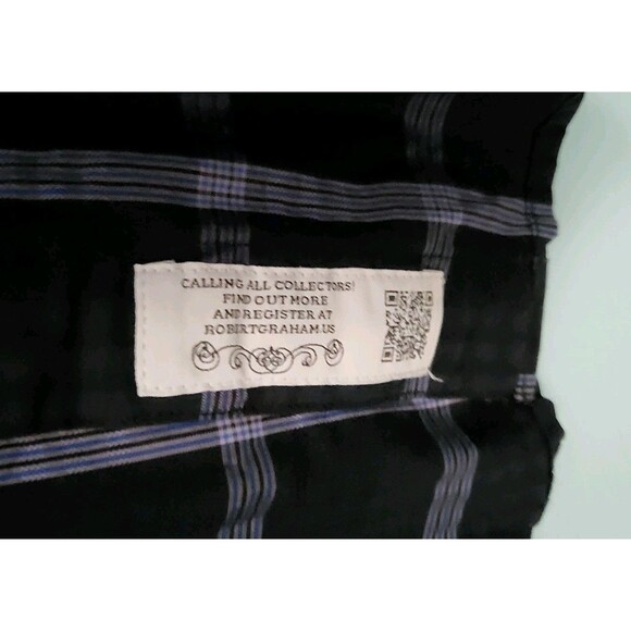 ROBERT GRAHAM Shirt Mens 2XLT Tall Purple Black Button Up Flip Cuffs Classic - Picture 7 of 12